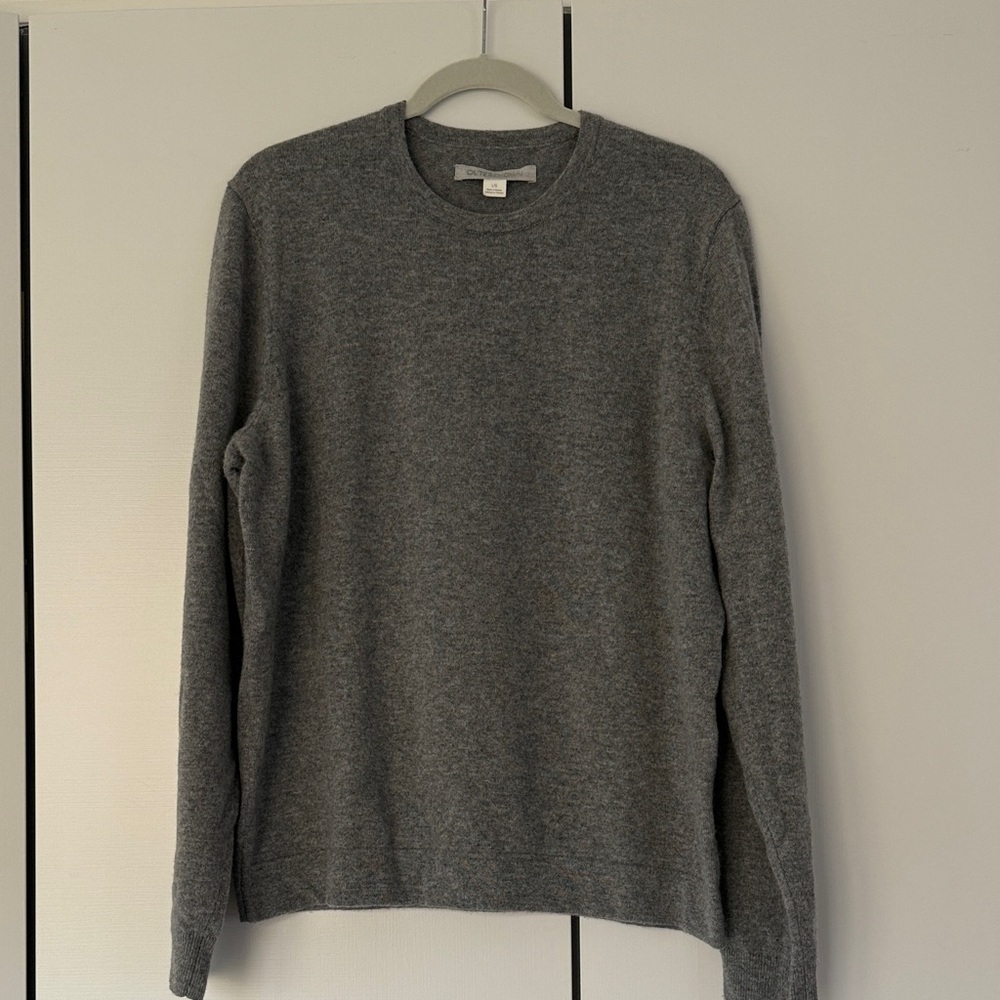 Outerknown Men's Charcoal Crewneck 100% Cashmere Sweater